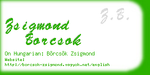 zsigmond borcsok business card